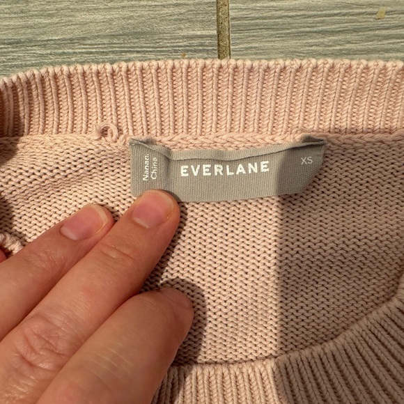 Everlane Cotton Knit Crew Sweater in Blush Pink XS - Picture 2 of 3